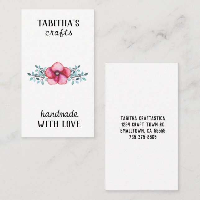 Tarjeta de visita floral simple del arte de la (Anverso / Reverso)