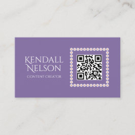 Tarjeta De Visita Floral simple moderna para creativos con código QR