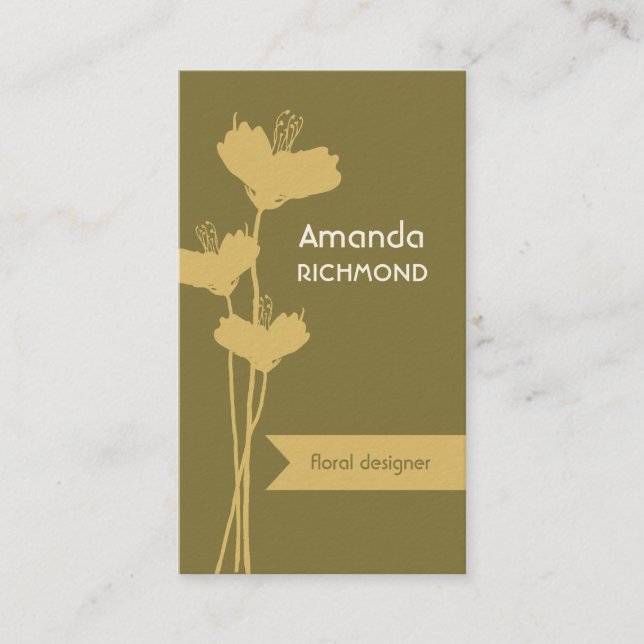 Tarjeta de visita floral simplemente elegante del (Anverso)