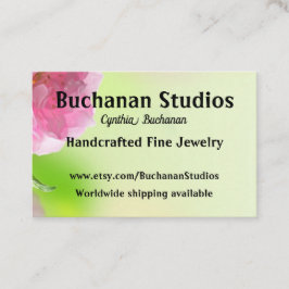 Tarjeta De Visita Floral suave tamaño euro Mujeres Estudio Floral Ro