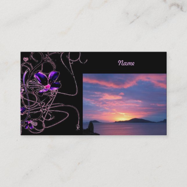 Tarjeta de visita Floral Sunshine (Anverso)