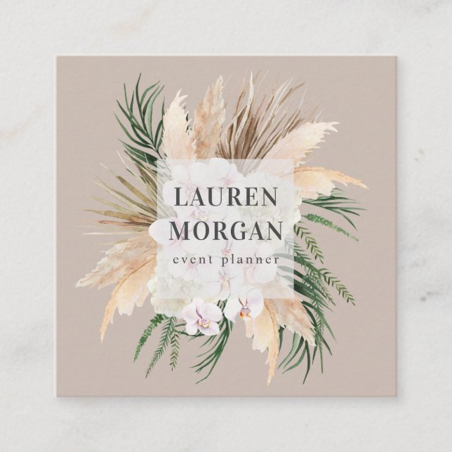 tarjeta de visita floral tropical elegante (Anverso)