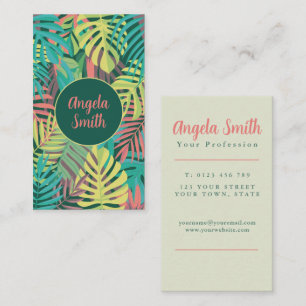 Tarjeta De Visita Floral Tropical Moderna