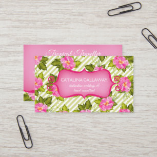 Tarjeta de visita floral tropical moderna de las