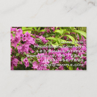 Tarjeta De Visita Floral Tropical Morada Bougainvillea
