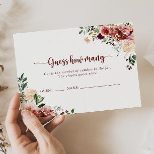 Tarjeta De Visita Floral veraniega rusa adivina cuántas cartas de ju