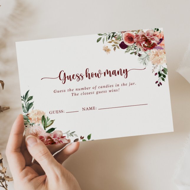 Tarjeta De Visita Floral veraniega rusa adivina cuántas cartas de ju (Subido por el creador)