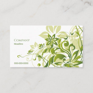 Tarjeta de visita floral verde