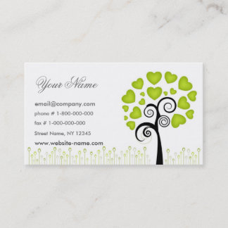 Tarjeta de visita floral verde