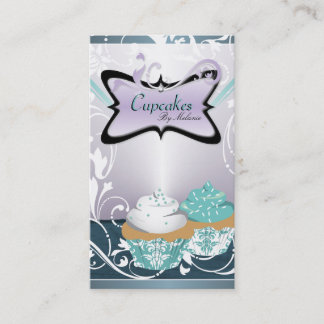Tarjeta de visita floral verde azulada elegante de
