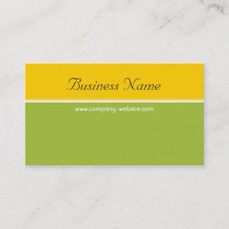 Tarjeta de visita floral verde y amarilla