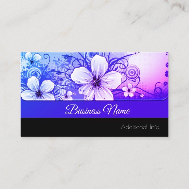 Tarjeta de visita floral vibrante (Anverso)