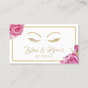 Tarjeta De Visita Floral vintage de artista de maquillaje de latigaz