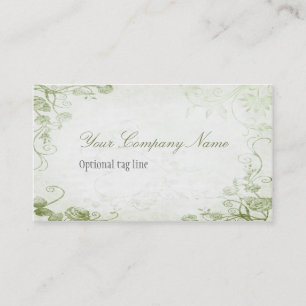 Tarjeta De Visita Floral vintage Green Antique