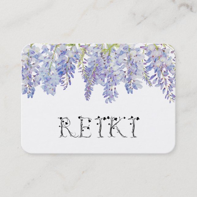 Tarjeta De Visita *~* Floral - Wisteria Flor acuarela Ivy REIKI (Anverso)