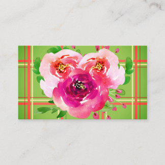 Tarjeta De Visita Floral y plateado