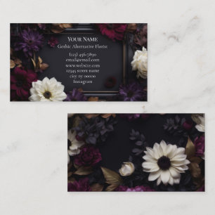 Tarjeta De Visita Floralista gótica alternativa de flores oscuras