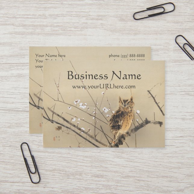 Tarjeta De Visita Florecimiento temprano de ciruelas por Nishimura G (Anverso/Reverso In Situ)