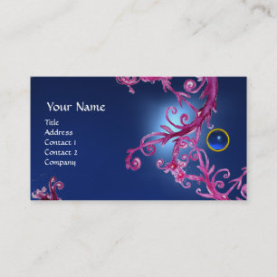 Tarjeta De Visita FLORENTINE BAROQUE MONOGRAM GEM azul