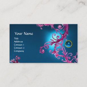 Tarjeta De Visita FLORENTINE BAROQUE MONOGRAM GEM azul