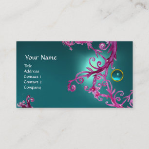 Tarjeta De Visita FLORENTINE BAROQUE MONOGRAM GEM azul