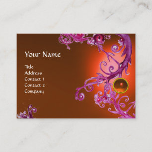 Tarjeta De Visita FLORENTINE BAROQUE MONOGRAM GEM naranja púrpura