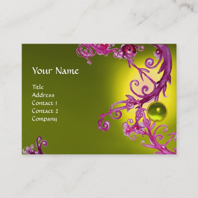 Tarjeta De Visita FLORENTINE BAROQUE MONOGRAM GEM topacio amarillo (Anverso)