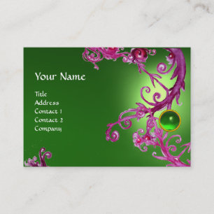 Tarjeta De Visita FLORENTINE BAROQUE MONOGRAM GEM verde púrpura rojo