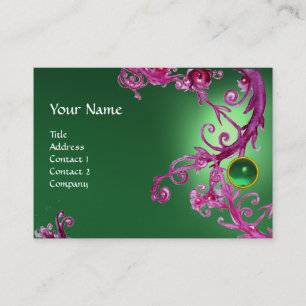 Tarjeta De Visita FLORENTINE BAROQUE MONOGRAM GEM verde púrpura rojo