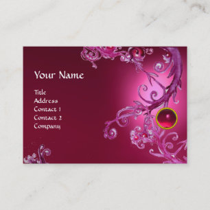 Tarjeta De Visita FLORENTINE BARROQUE MONOGRAM GEM RÚby rosa de la f