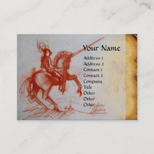 TARJETA DE VISITA FLORENTINE KNIGHT EN HORSEBACK