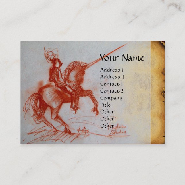 TARJETA DE VISITA FLORENTINE KNIGHT EN HORSEBACK (Anverso)