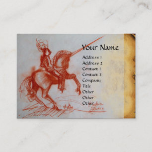 Tarjeta De Visita FLORENTINE KNIGHT EN HORSEBACK Monograma