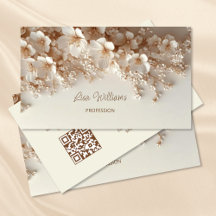 Flores 3D beige blancas