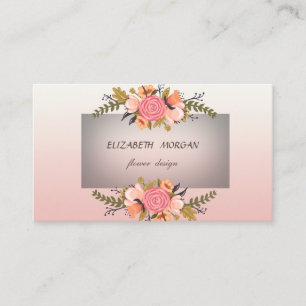 Tarjeta De Visita Flores Acuarela Modernas y Elegantes