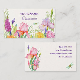 Tarjeta De Visita Flores acuarelas florecen
