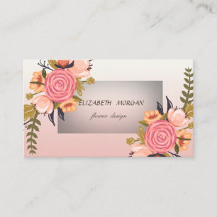 Tarjeta De Visita Flores acuarelas modernas y elegantes