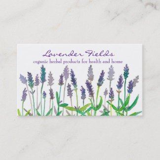 Tarjeta De Visita Flores acuáticas de hierba de campo de lavanda