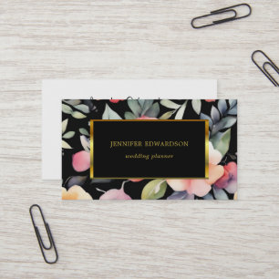 Tarjeta De Visita Flores acuáticas elegantes boho profesional