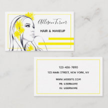 Flores amarillas en un artista de maquillaje elega