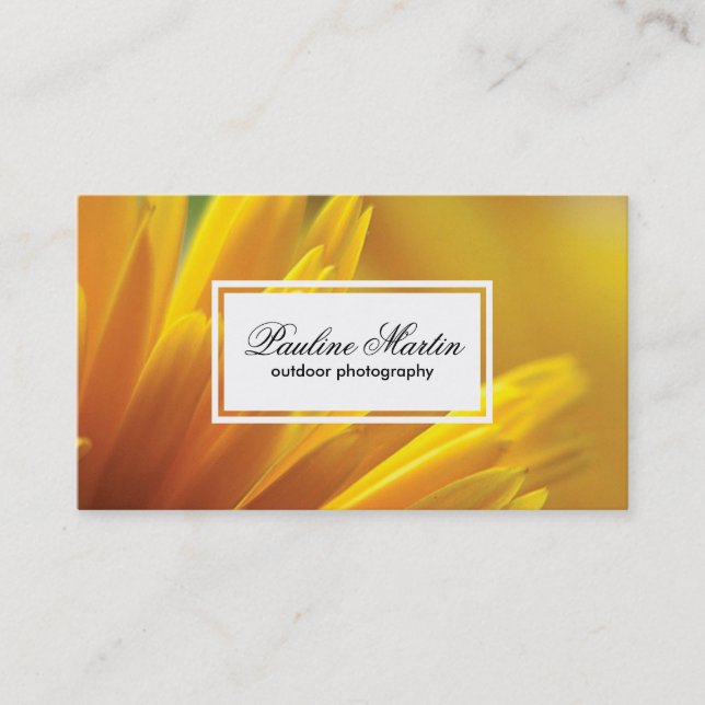Tarjeta De Visita Flores amarillas | Fotografía exterior (Anverso)