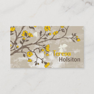 Tarjeta De Visita Flores amarillas vintage estola de estúbito floral