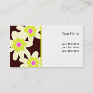 Tarjeta De Visita Flores amarillo y rosa