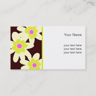 Tarjeta De Visita Flores amarillo y rosa