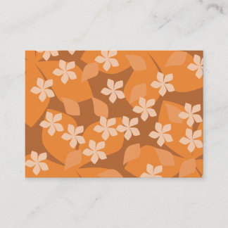 Tarjeta De Visita Flores anaranjadas. Modelo floral retro