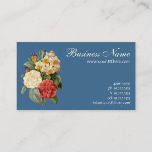 Tarjeta De Visita Flores antiguas, camelias y narcisos, Redoute