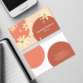 Tarjeta De Visita Flores auténticas dibujadas a mano | Pastel