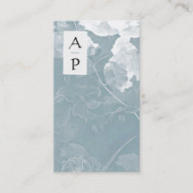 *~* Flores azules de pizarra floral Foto con logot