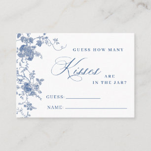Tarjeta De Visita Flores azules elegantes adivinan cuántas cartas de