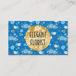 Tarjeta De Visita Flores blancas azules salvajes